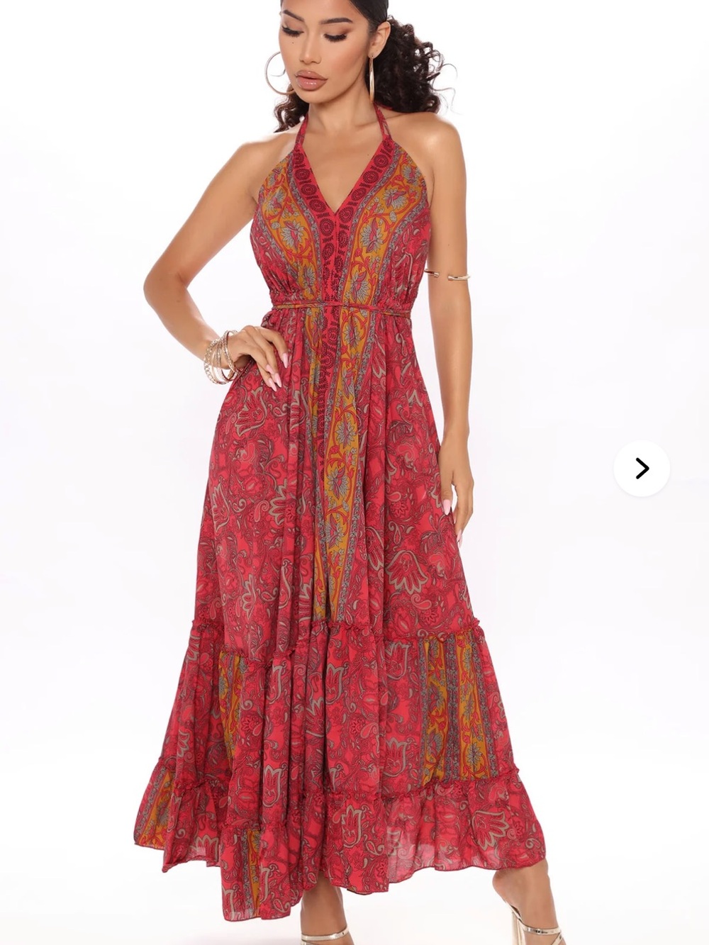 Fashion Nova Brunch in Bali Bohemian Pink Paisley Maxi Dress - Picture 1 of 7